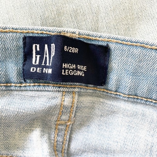 Pantalones de mezclilla Gap para mujer talla 6 28R tiro alto lavado claro blanqueado desgastado 28R - Imagen 11 de 11