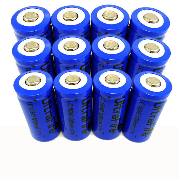 12pcs 16340 CR123A LR123A 3.7V 1800mAh Rechargeable Battery LiIon