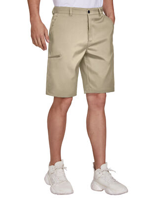 Men's Golf Shorts Stretch Chino Lightweight Quick Dry Flat Front Work Half Pants