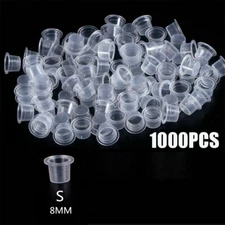 1000PCS Ink Caps Small Plastic Pigment Cups Tattoo Supplies 8mm NEW EOB