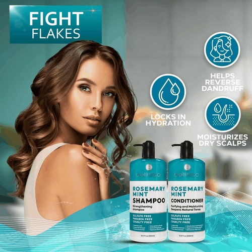 Set shampoo e balsamo olio di rosmarino e menta senza solfati con menta piperita - Foto 5 di 7