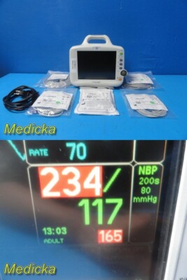GE Dash 3000 Series Monitor (Masimo SpO2 ECG T/CO NBP Print) W/ NEW Leads~37241
