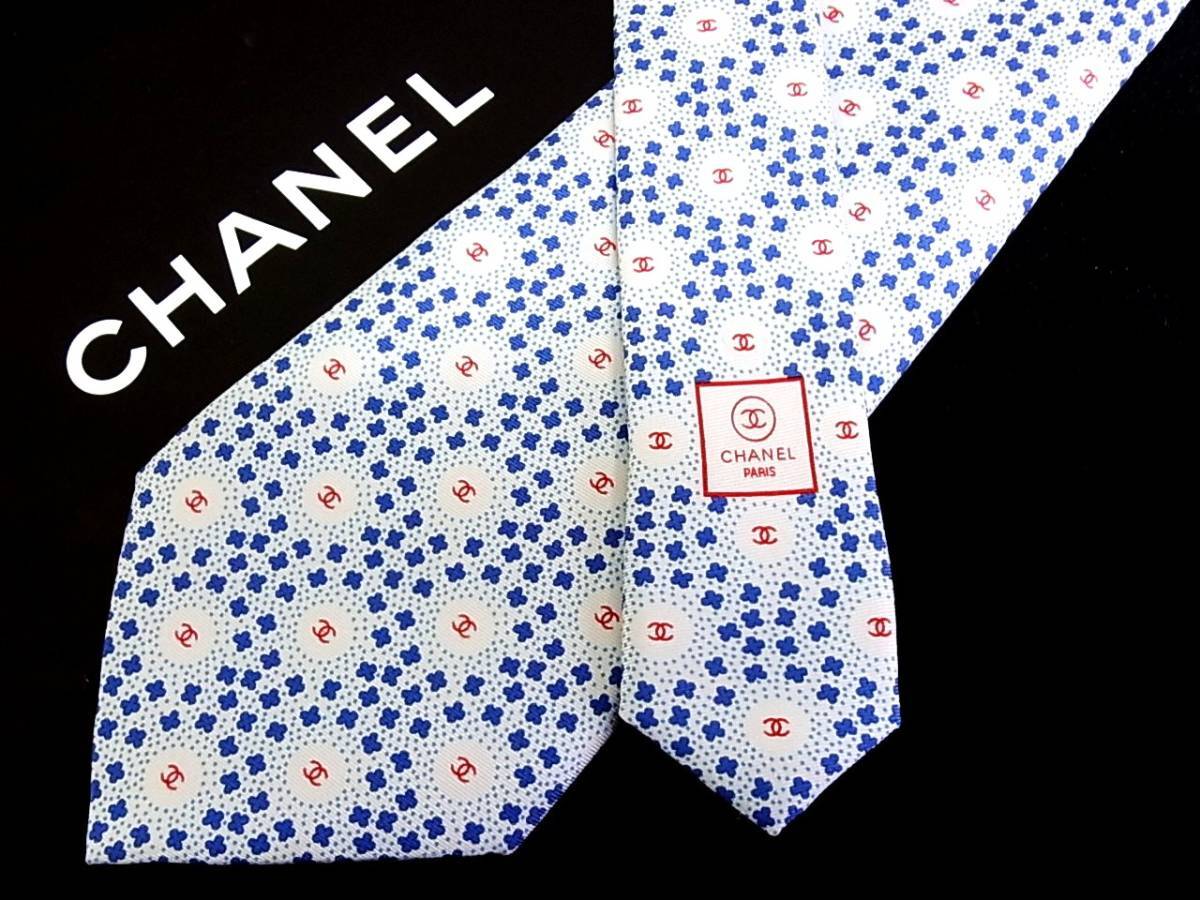 CHANEL LOGO France Genuine Silk 100 Mens Tie Necktie Dress
