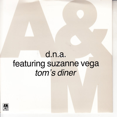 SUZANNE VEGA & DNA Tom's Diner SOLID SLEEVE 7'' 45 record NEW + jukebox strip