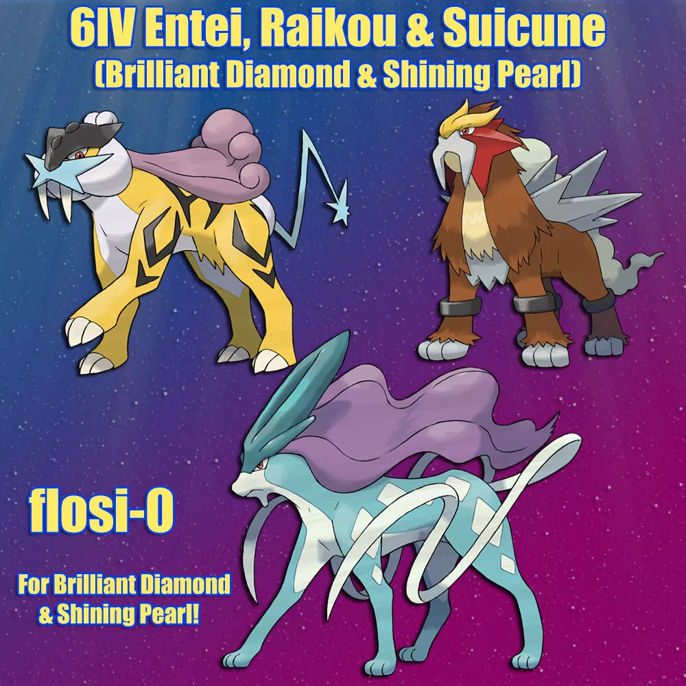 Pokemon Brilliant Diamond and Shining Pearl Raikou 6IV-EV Trained