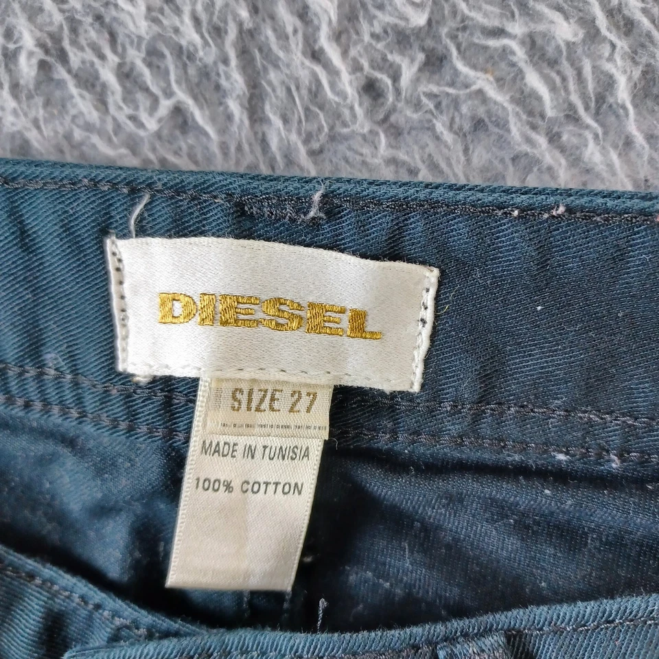 Shorts Diesel Feminino 27 Preto Denim Cintura Baixa Lantejoulas Couro Street Vintage Ano Novo - Imagem 3 de 4