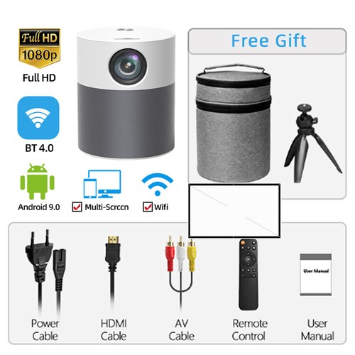 Portable 1080P Smart WiFi Projector 4K Bluetooth Android Home Movie Theater HDMI - Picture 19 of 20