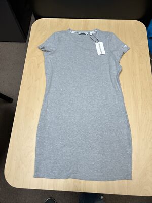 Calvin Klein Jeans Crewneck Mini Dress, Pearl Heather Grey Msrp 69.50$