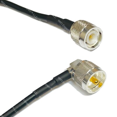 LMR195 Silver TNC MALE to UHF Male Angle Coax RF Cable USA Lot