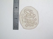 vtg 1960s 1970s Tattoo acetate stencil Small Snake Wrapping Skull signed SK4