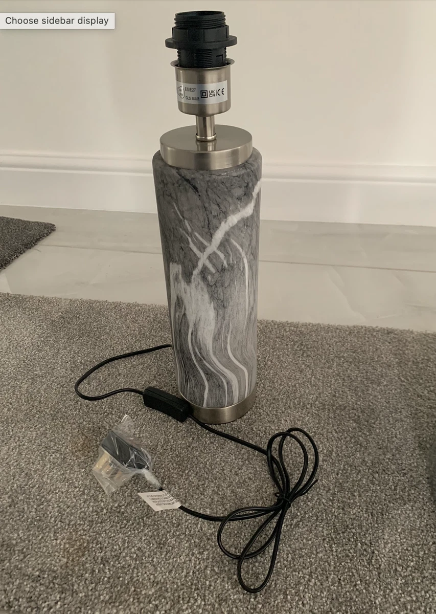 2 Pacific Carrara Table Lamp Marble Effect Dunelm