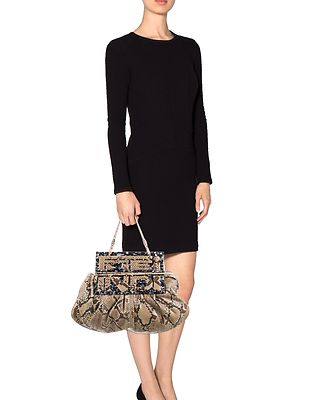 FENDI Brown SNAKESKIN PYTHON SHOW BAG TO YOU HOBO/CLUTCH RETAIL