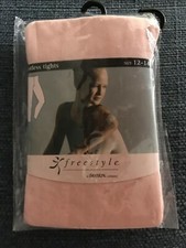 NEW Danskin Freestyle Dance Pink FOOTLESS Tights Girls Sz 12-14