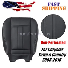Fits 2010 Chrysler Town & Country Bottom Seat Cover Black Non-Perforated