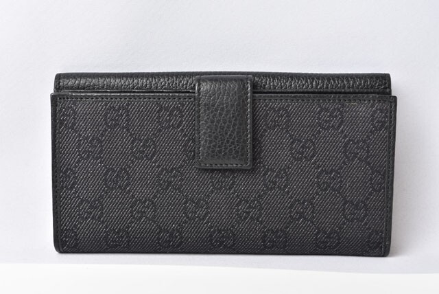 Gucci Auth+ Long Wallet/Double Hook Interlocking G Studs Black
