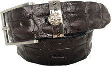 MENS BROWN CROCODILE PRINT MEDUSA ITALIAN HIDE LEATHER BELT S M L XL XXL 35MM