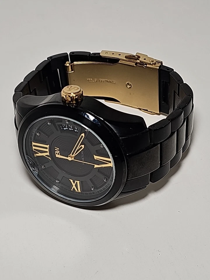 Reloj para hombre JBW J6311B Bond esfera diamante cuarzo negro acero inoxidable 44 mm *LEER Foto 3 de 4