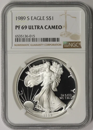 1989-S American Silver Eagle $1 Proof PF 69 Ultra Cameo NGC
