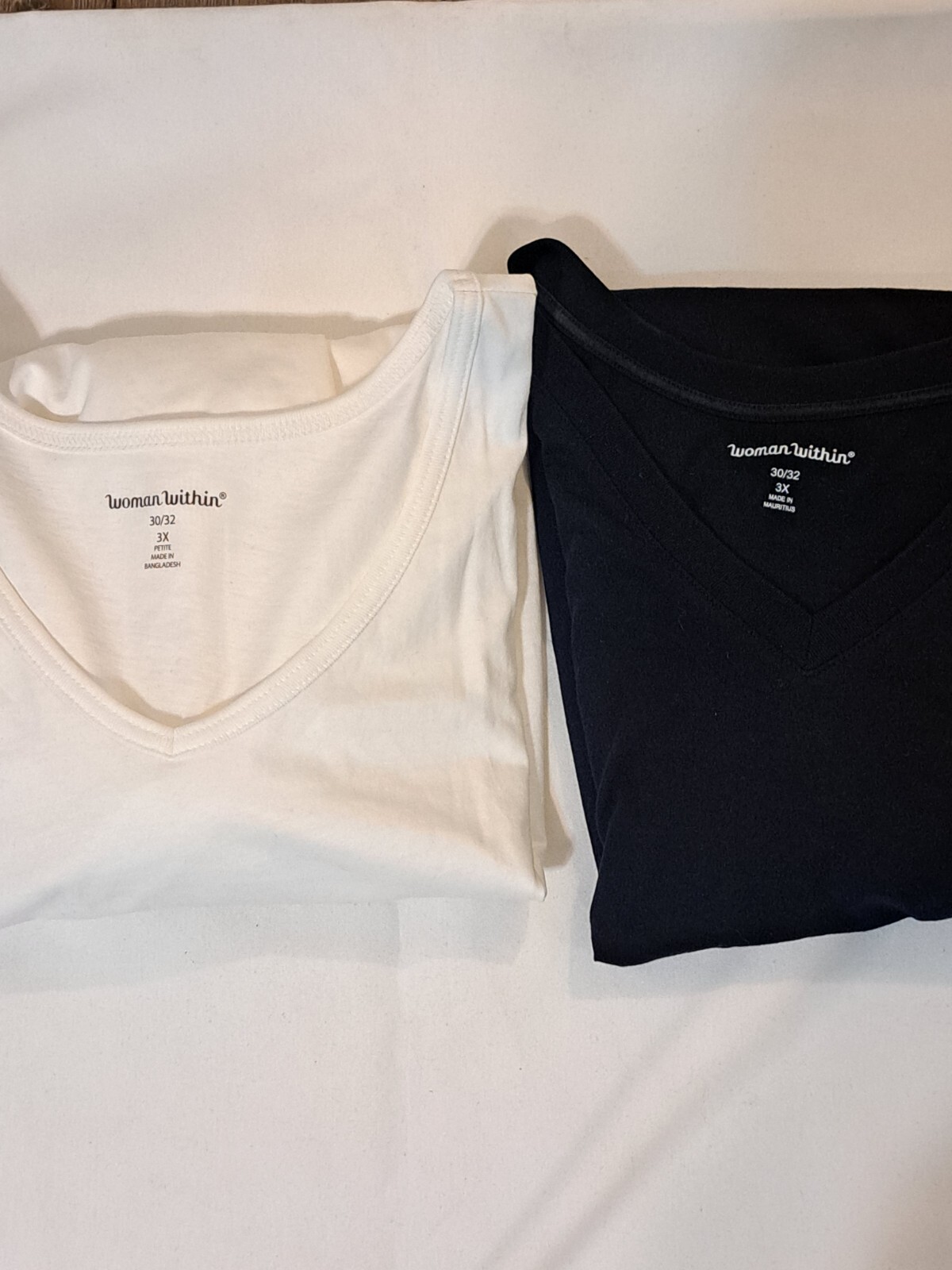 Lot Of 2 Woman Within Knit Shirts V-Neck Womens 3X 3/4 Sleeve NWOT  Plus Size