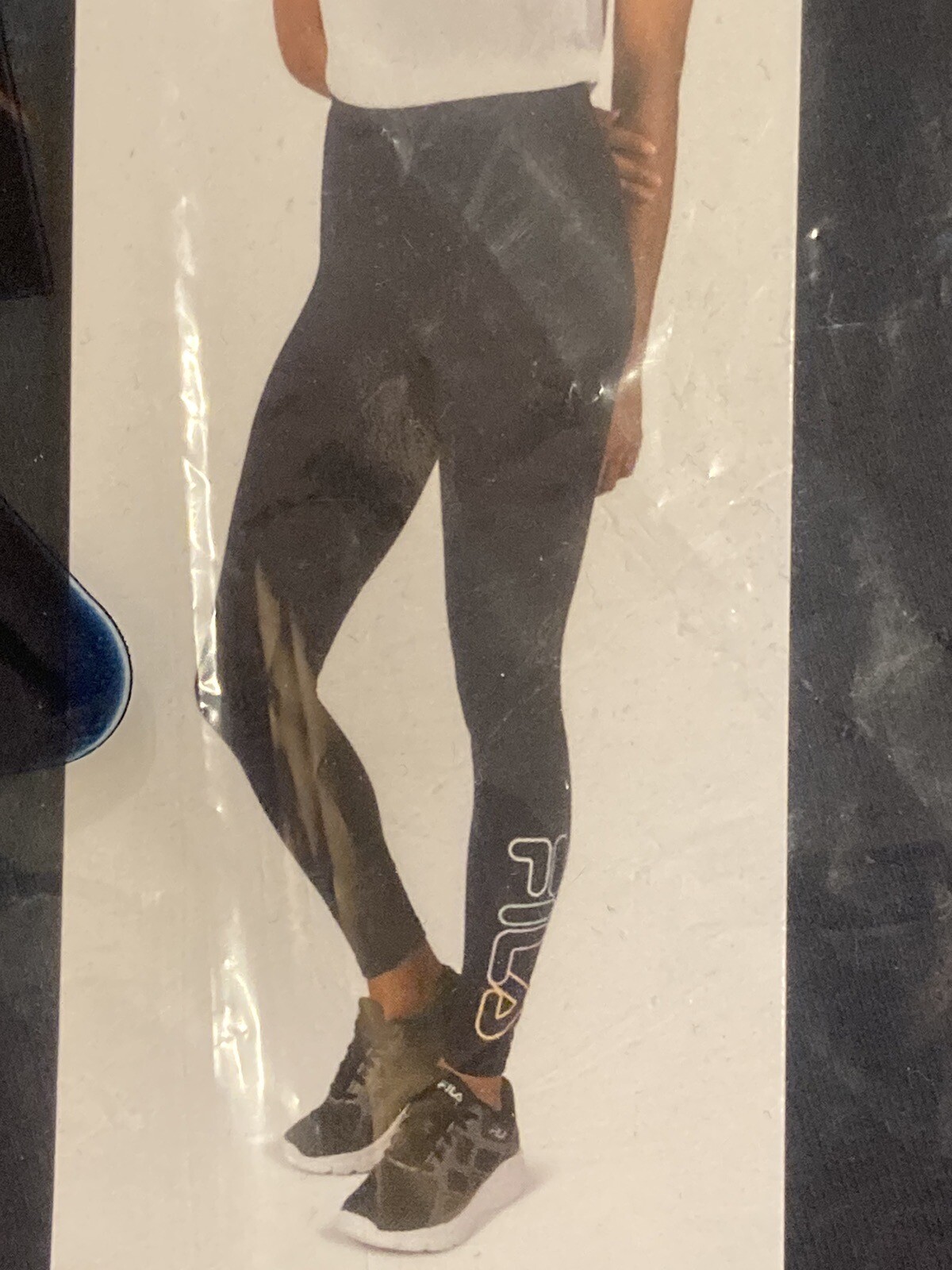 Leggings da donna da corsa Fila taglia XL logo blu cotone nuovi