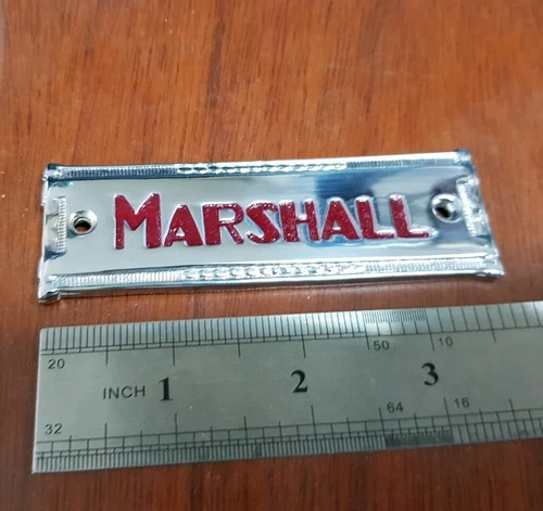 Marshall coffin emblem logo badge for vintage amp project or restoration. 