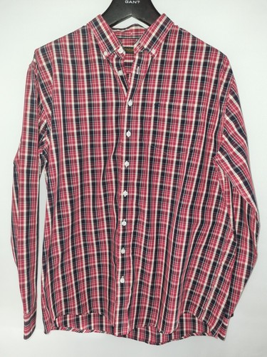 SHIRT XL Farah Classic Herren Langarm rot weiß blau kariert