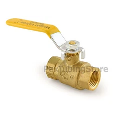 (10) 1/2" NPT Brass Ball Valves Full Port, Shut-Off Valve, UL CSA FM, 600psi WOG