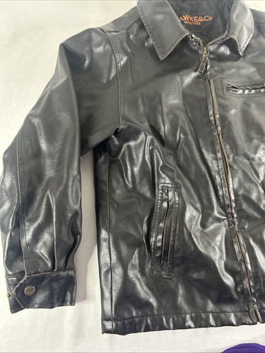 Hawke & Co Leather Biker Jacket Boys Size 10/12 (Medium) - Picture 3 of 17