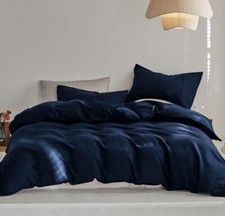 TOSMO Linen Duvet Cover Set, 100 French Flax Natural Linen Bedding 3pcs Set,...