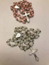 Girls/Boys My First Communion Gift White Bead Rosary Lot Of 2