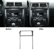 For Dodge Challenger Carbon Fiber Interior Central Console Frame Cover Trim