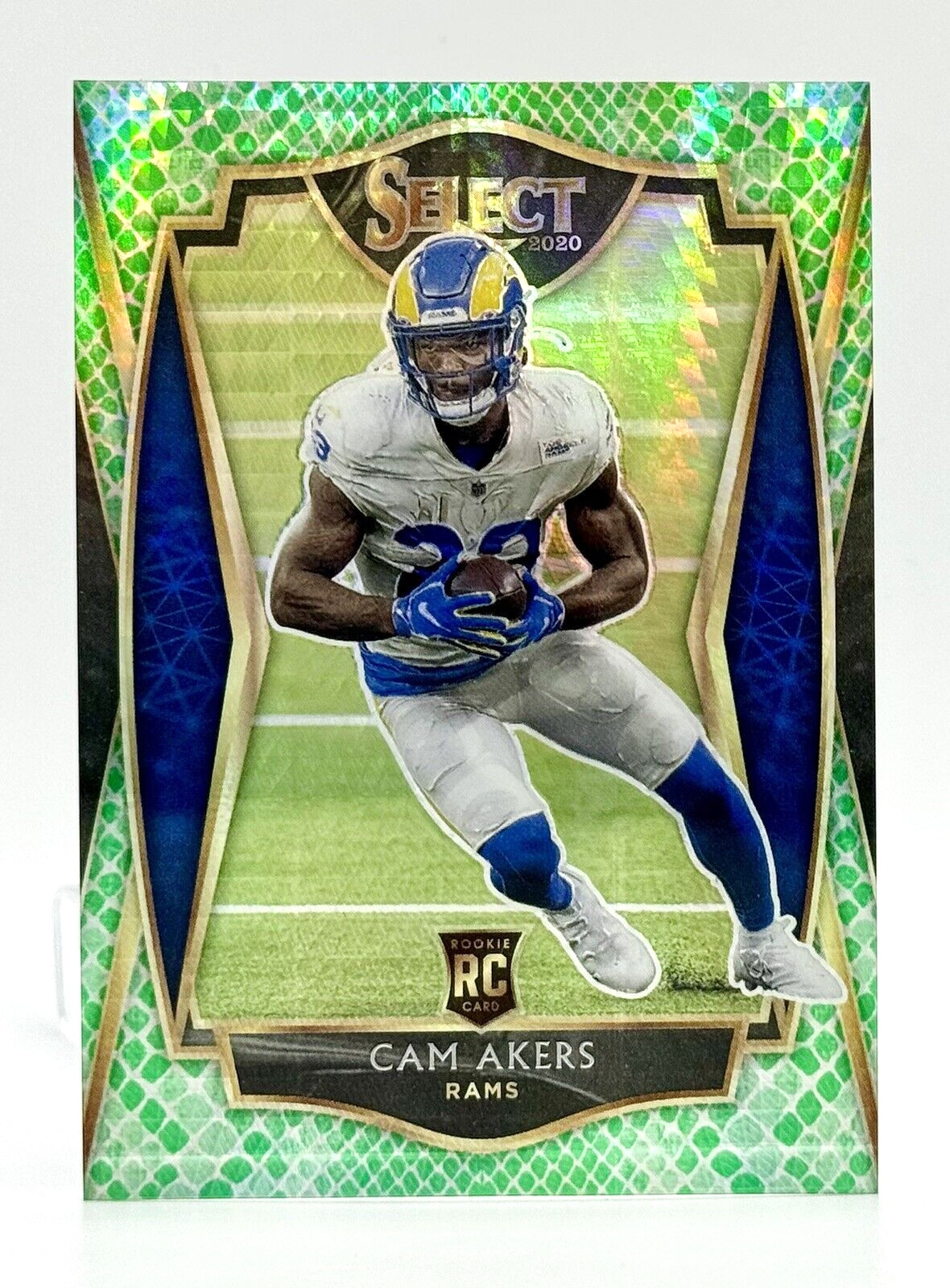 2020 Panini Select Premier Level Dragon Scale Prizm #55 Cam Akers RC 25/67 Rams