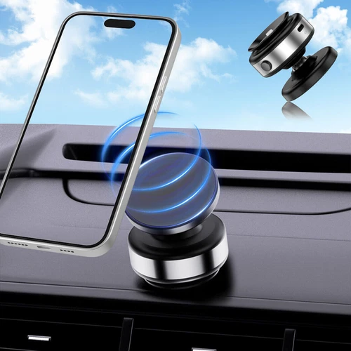 Electric Vacuum Magnetic Suction Cup Car Phone Holder Stand Mount 360° Rotation - Picture 3 of 11