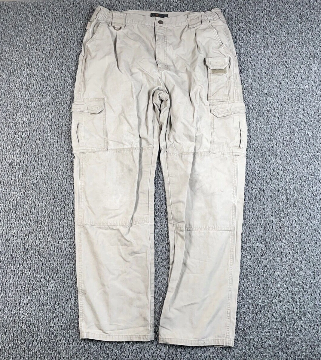 Distressed 5.11 Tactical Cargo Pants Men's 38 x 31.5 Beige Skater 74251 Workwear