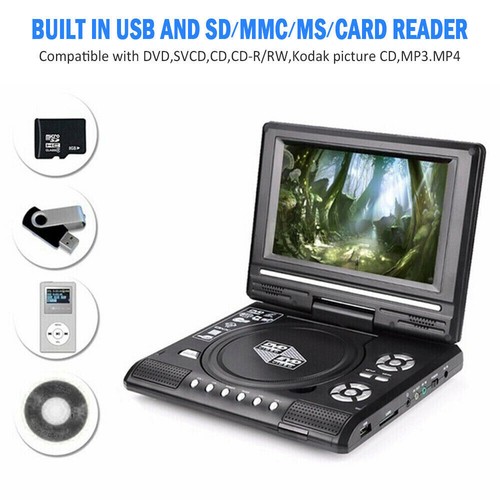 7.8" HD Tragbarer DVD Player Portabler DVD Monitor USB HDMI AV AKKU + Gamepad DE - Bild 13 von 24