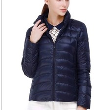 Pure Down Navy Women's Puffer Jacket Sz L