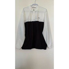 Black Clover Windbreaker Golf Pullover Jacket With Pouch  White & Black