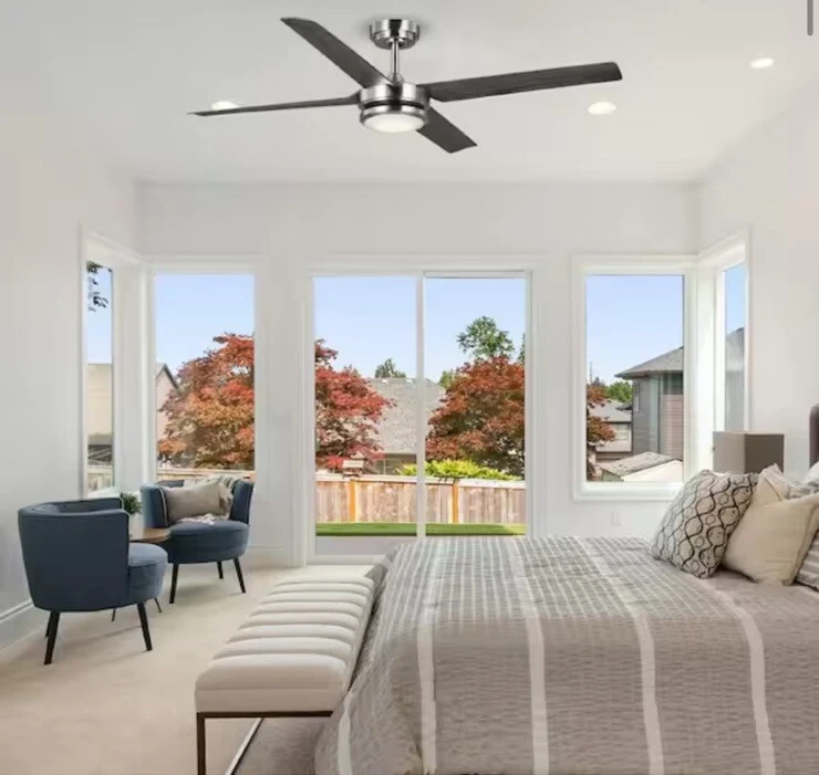 Altitude Laritza 56 in. LED Indoor/Outdoor Brushed Nickel Ceiling Fan w/ Remote - Image 2 of 4