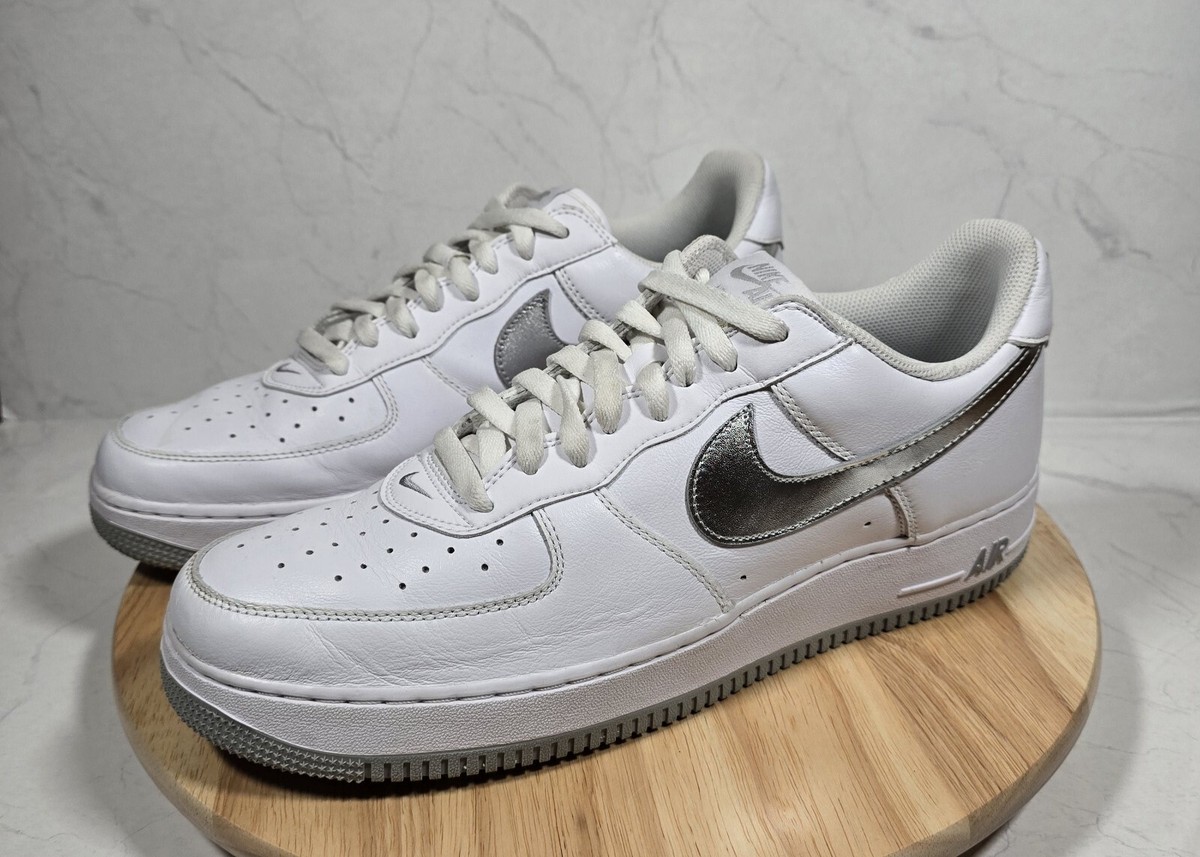 nike air force 1 white with silver tick