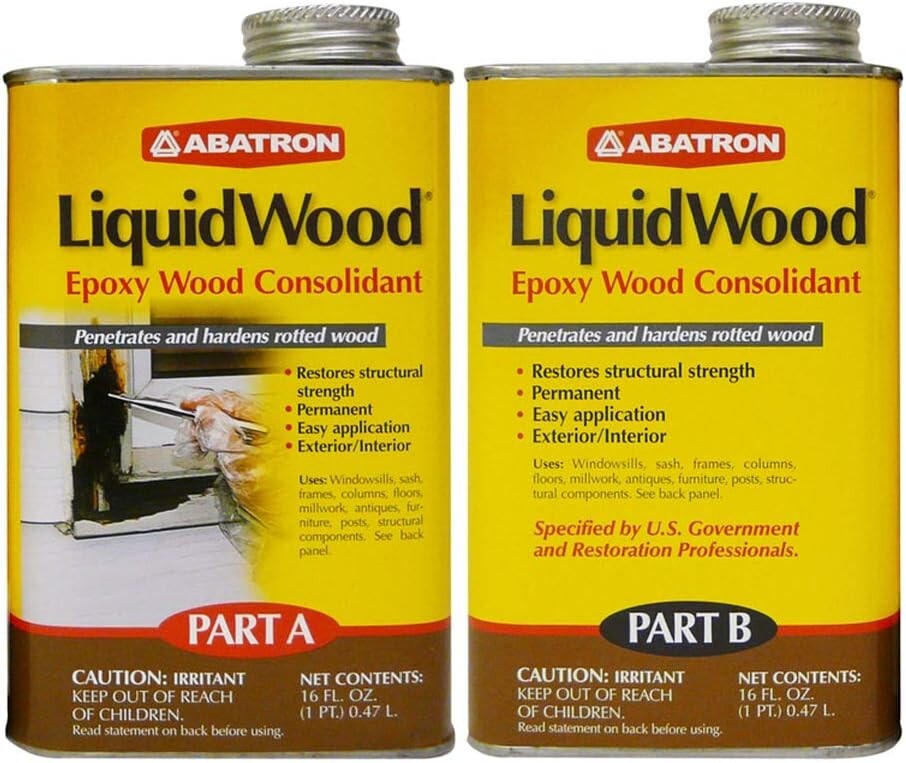 Abatron LiquidWood® Epoxy Wood Consolidant 2 Pint Kit Part A & Part B-image
