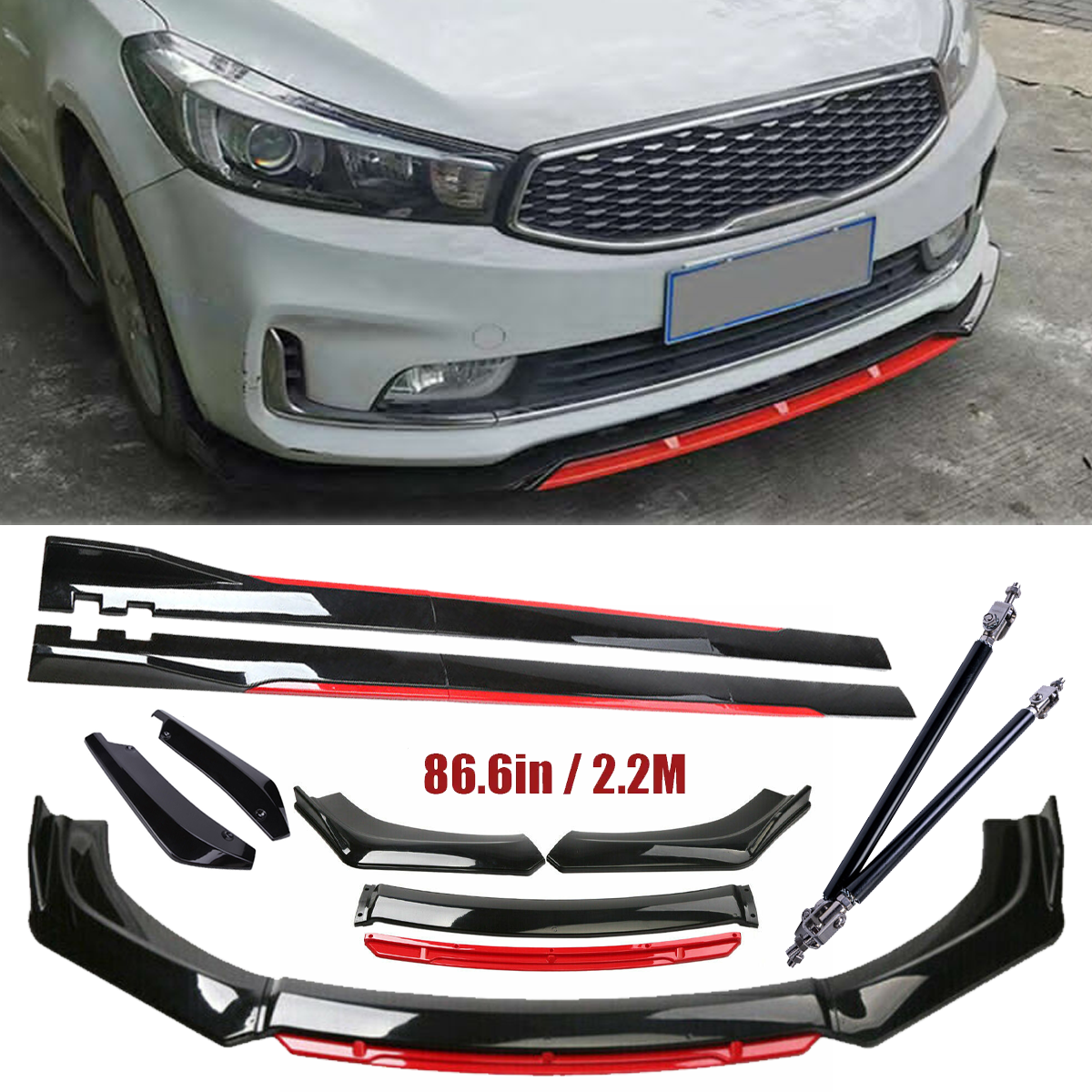 For Audi A4 S4 RS4 B8 B9 Front Bumper Lip Spoiler Splitter Side Skirt Body