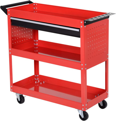 3-stufiger Werkzeugwagen Wagen Aufbewahrung Regal Rollschrank Heimwerker Box Garage Werkstatt Wi