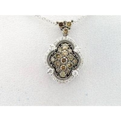 LeVian 14K Weißgold G-H SI1 Schokolade Diamant 0,77 cts 18'' Anhänger Halskette