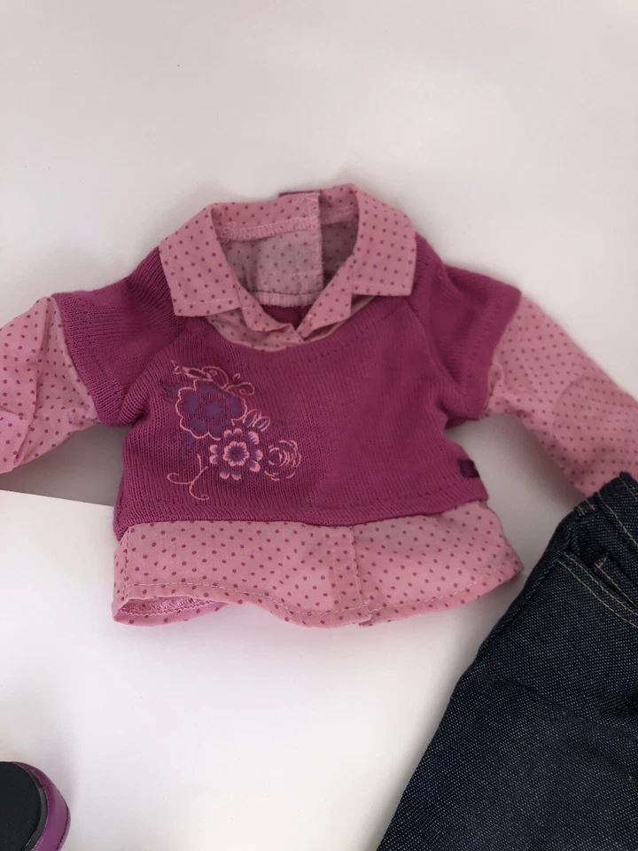 American Girl Truly Me School Days Outfit Pink Shoes Sweater Jeans W/ Bag - Image 3 of 4