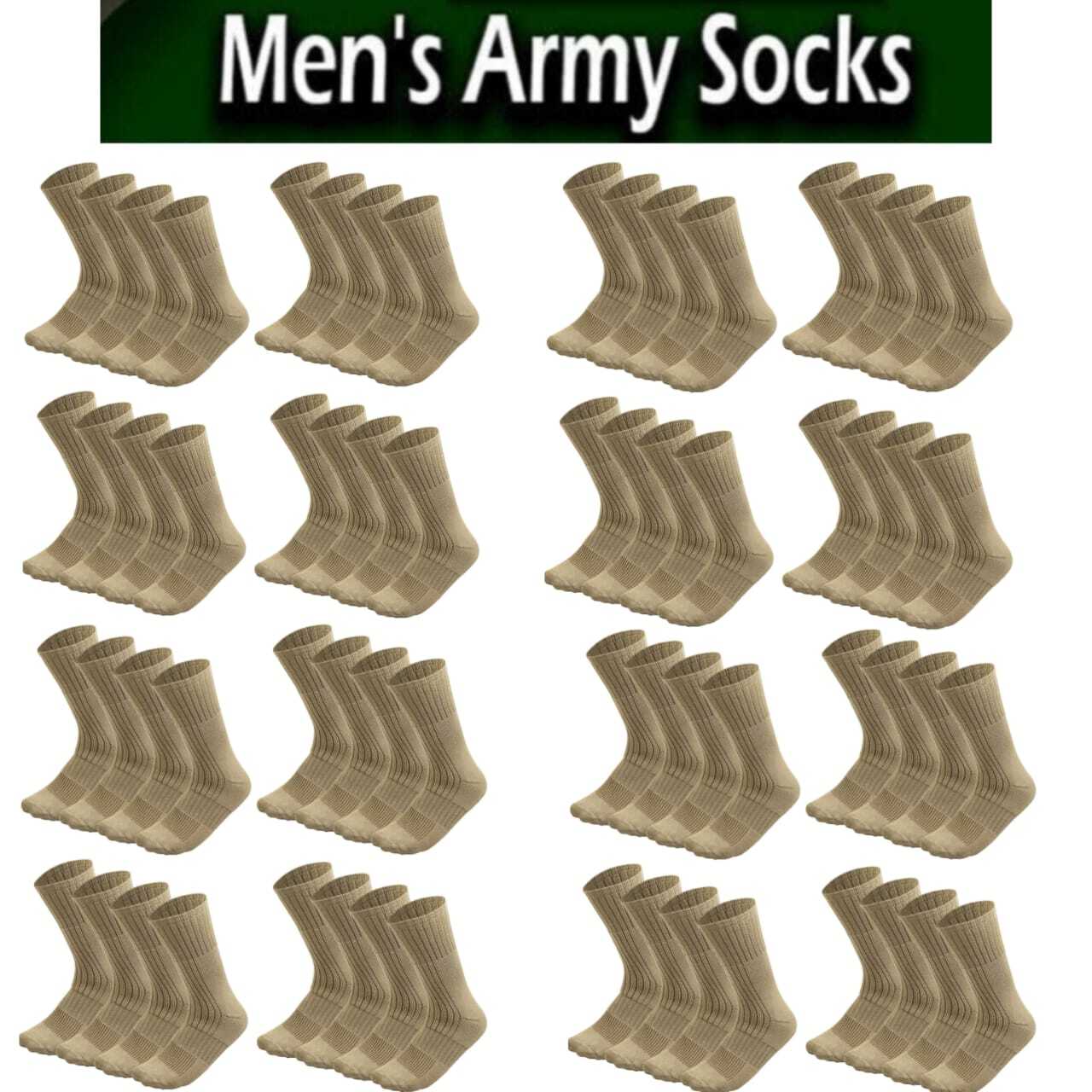 Venta al por mayor Calcetines militares del ejército beige para hombre Combate Trekking Senderismo Talla 10-13,13-15