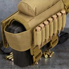 Rifle Buttstock Hunting Tactical Cheek Rest Pad Ammo Pouch with 7 Shells Holder