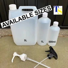 4 X 500ml Plastic Bottle + cap (HDPE Natural semi-transparent - home garage)