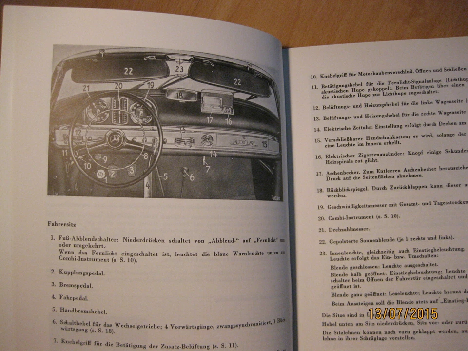 Betriebsanleitung, Bedienungsanleitung, Mercedes Benz 300 SL Tourenwagen - Bild 3 von 4