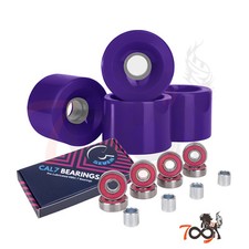 Cal 7 60mm 83A Cruiser Skateboard Purple Wheels (4 Pcs) + ABEC-7 Bearings