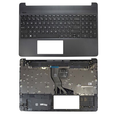 Als Ersatz für HP 15S-EQ0051NL Notebook Handauflage Abdeckung mit UK Layout Tastatur